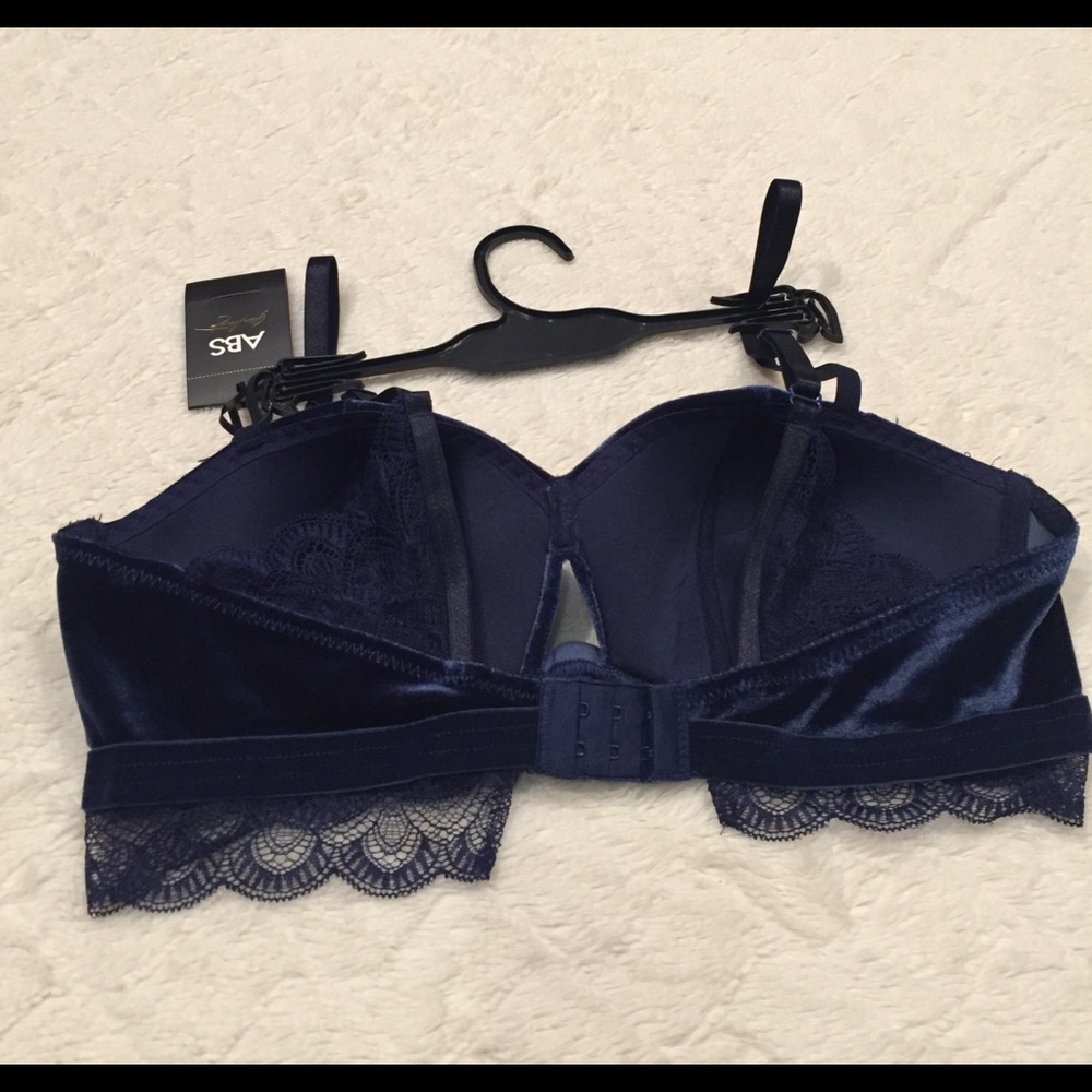 ABS Gatsby velvet lace trim padded bralette - Picture 3 of 8